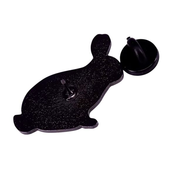 Autistic & Anxious Bunny Enamel Pin Gray Glitter Mental Health Awareness Support - Picture 2 of 11